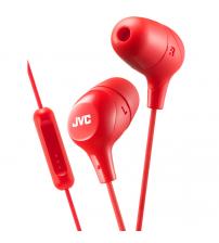 JVC HAFX38MR Marshmallow Custom Fit In-Ear Headphones with Remote & Mic - Red
